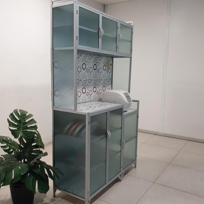 TC ALUMINIUM 83X40X175 103X40X175 15U LEMARI RAK PIRING KERAMIK MEJA MAGICOM ALUMINUM SIMPAN ALAT DA