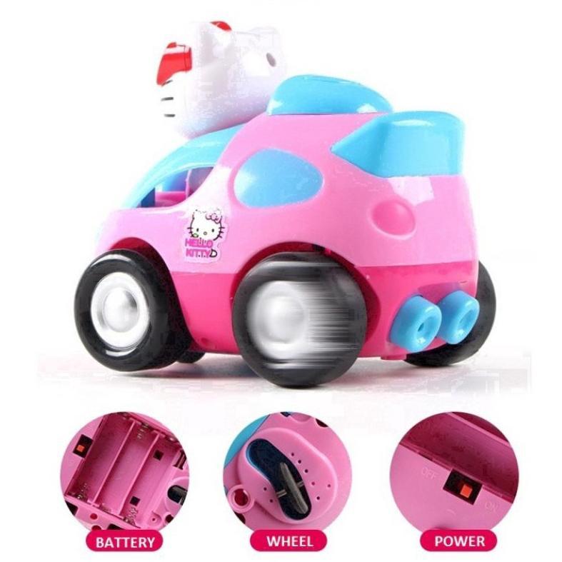 BESTPROMO Mobil Remote Control Hello Kitty Pink remot Doraemon Dengan Musik & Lampu