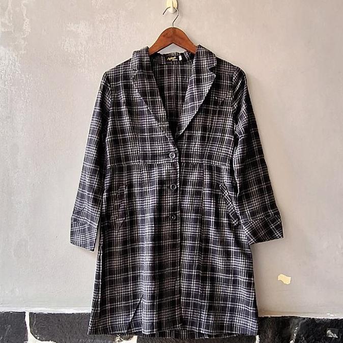 Gita Blazer Wanita by Astan Blajer Flanel Motif Kotak Outer