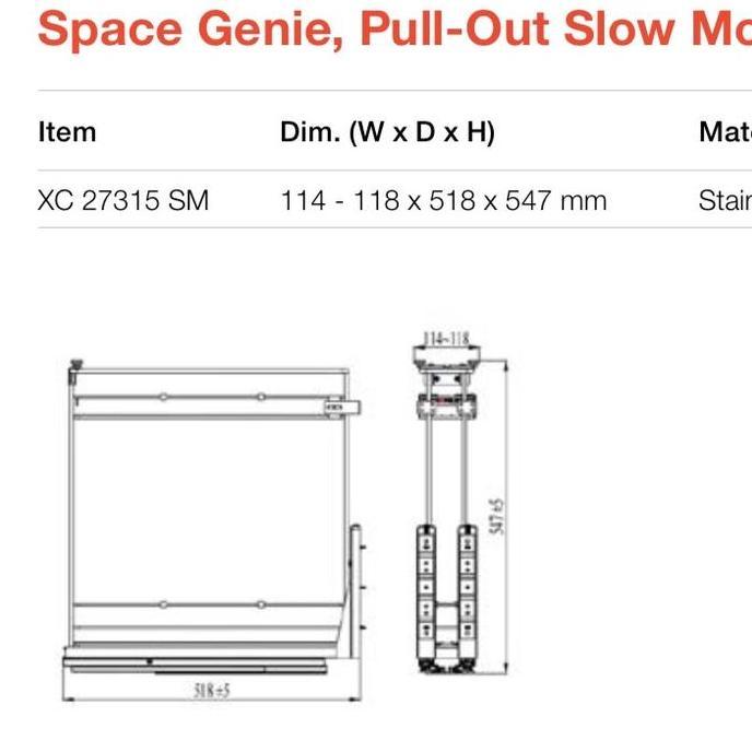 rak bumbu +botol stainless stell VITCO XC 27315 SM