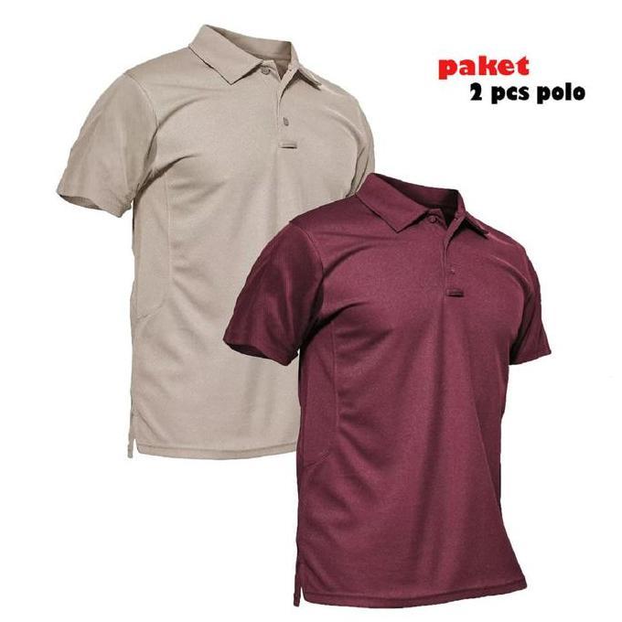 Balivis_shop - 1fashion - PAKET 2 PCS kaos polo kerah lengan pendek polos premium Quality Abu Distro