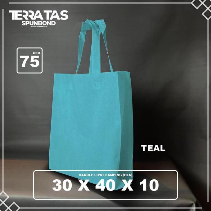 (Paket 100 pcs) Custom Goodie Bag Sablon 30x40x10 Handle Lipat Samping 75 GSM Kantong Belanja Souver