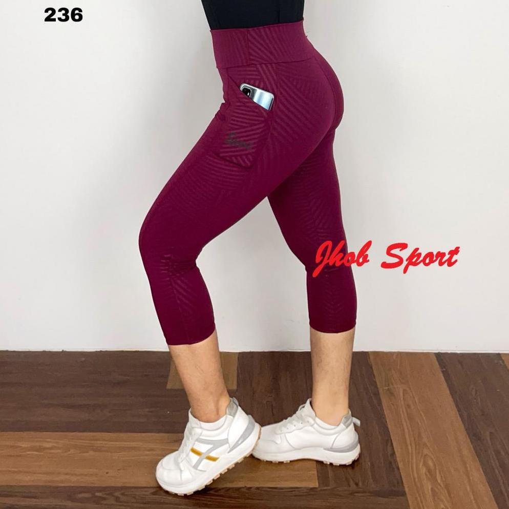 Gd-5 Legging Kantong Pendek Motif/Legging Sport Wanita/Legging Senam Wanita/Legging Pendek Wanita Gd
