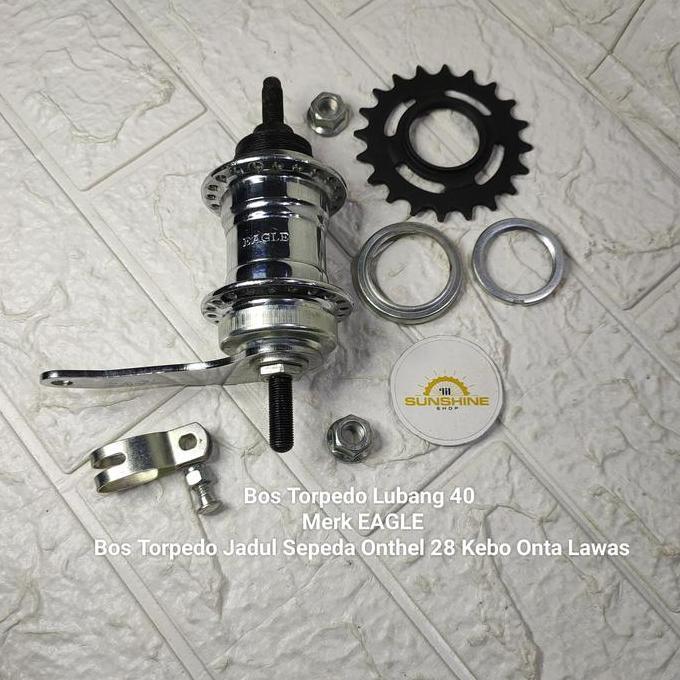 Hub Nap Bos Roda Belakang Torpedo Lubang 40H Terpedo Sepeda Onthel 28 Ontel Vintage Jadul Komplit