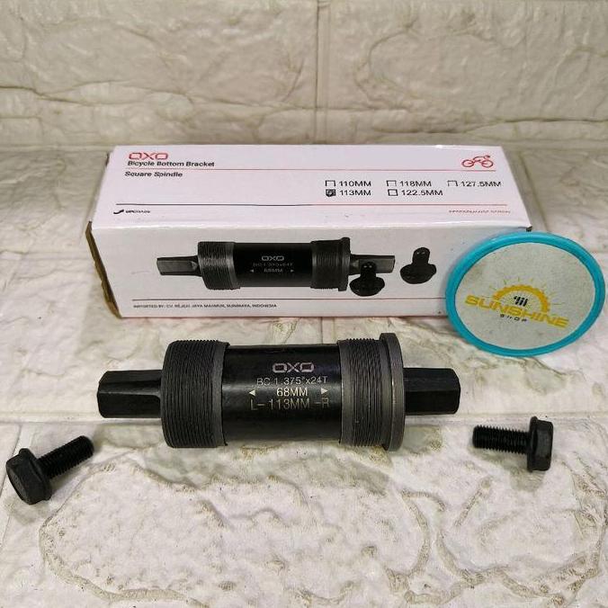 BB Kotak Bearing 113 OXO As Tengah Bottom Bracket 113mm Crank Gir Sepeda Fixie MTB Federal