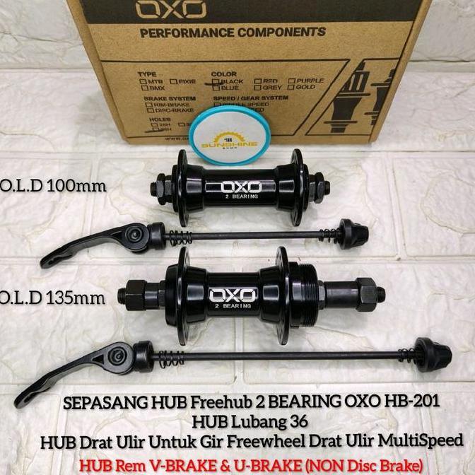 Hub 36H OXO HB201 BEARING QR Alloy DRAT ULIR Gir Freewheel MultiSpeed Sepeda MTB Federal Lipat Seli 