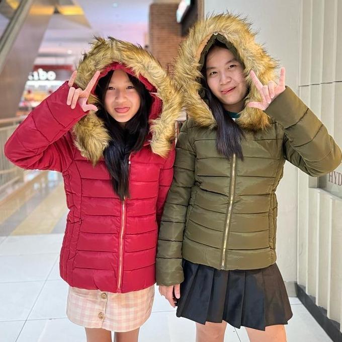 Jaket Winter Bulu Tebal Musim Dingin Wanita, Jaket Parasut long coat