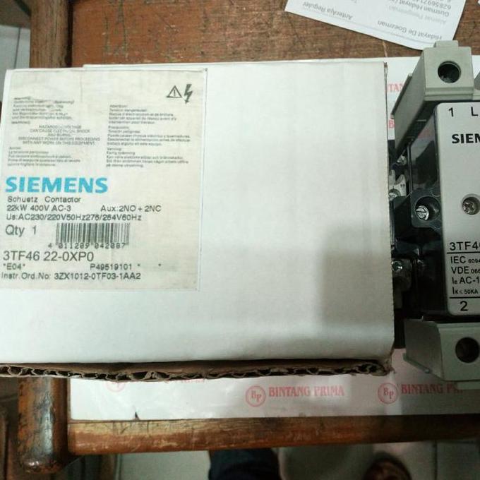 Grosir Contactor / Kontaktor Tipe 3Tf46-22 Siemens 220V