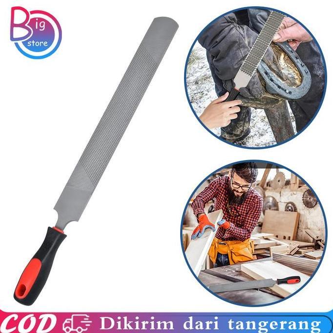 LOANHERCH 47cm Kikir Kuda Dua Sisi Horseshoe File Sickle Shoeing Tools Kikir Kuku Sapi Alat Perawata