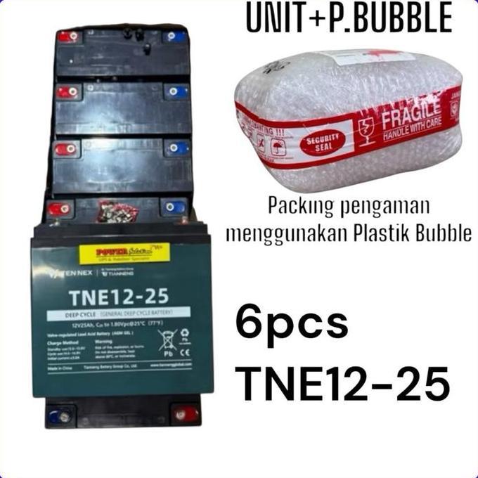 PROMO PAKET 72V 25AH ( 6BH 12V25AH ) [ Battery UPS - Baterai Motor Listrik ] Aki Selis Tianneng 6PCS