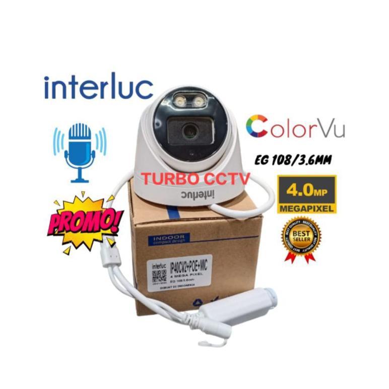 CamKeamanan- IP Camera CCTV Indoor Interluc Asli 4MP POE Full Color Audio