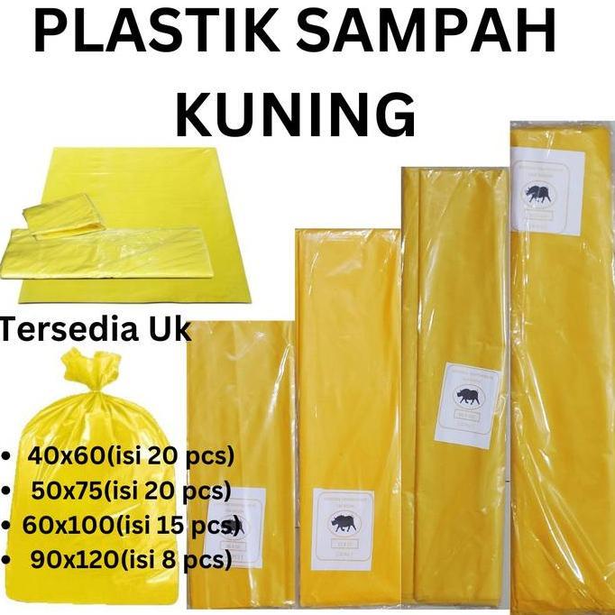 Sumimase- Plastik Sampah Kuning 60X100 - Plastik Medis - Kantong Sampah Medis, Kantong Kuning