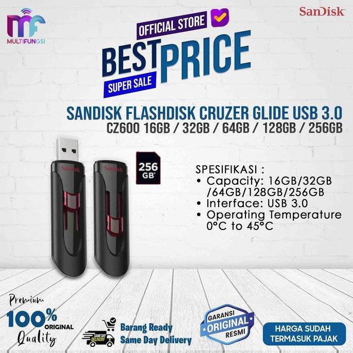 Hozon- Original Sandisk Flash Disk 256Gb Cruzer Glide Cz600 Usb 3.0 256 Gb