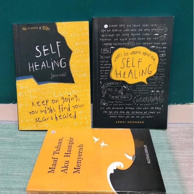 PAKET 3 BUKU SELF HEALING HITAM JOURNAL MAAF TUHAN AKU MENYERAH Soft Cover Psychology