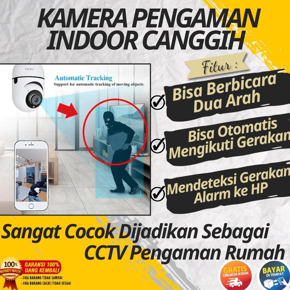 CamKeamanan- Kamera CCTV Wifi Pintar Pengintai Pengaman Rumah Indoor Terhubung Konek Jarak Jauh Ke H