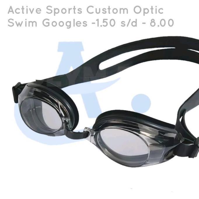 HARGA DISC - Active Sports Custom Swimming Goggles Myopi - Kacamata Renang Minus Miopi Custom Beda K