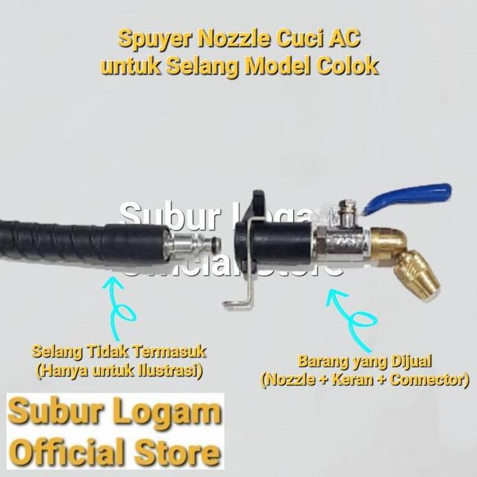 Nozzle Spuyer Cuci AC untuk Jet Cleaner Krisbow (Selang Model Colok)