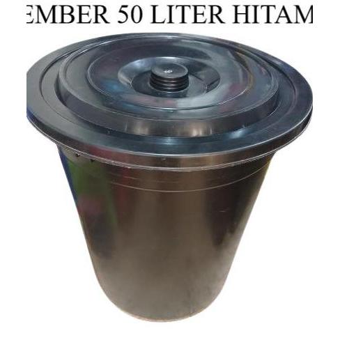 Ember Plastik 50 Liter HITAM / Tong Air 50 Liter / Ember air tutup plastik 50 Liter / Ember kamar ma