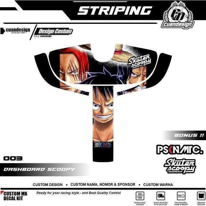 ONE PIECE SPECIAL EDITION STIKER STRIPING PELINDUNG DASHBOARD / THANKPAD / DECKPAD MOTOR SCOOPY STIC