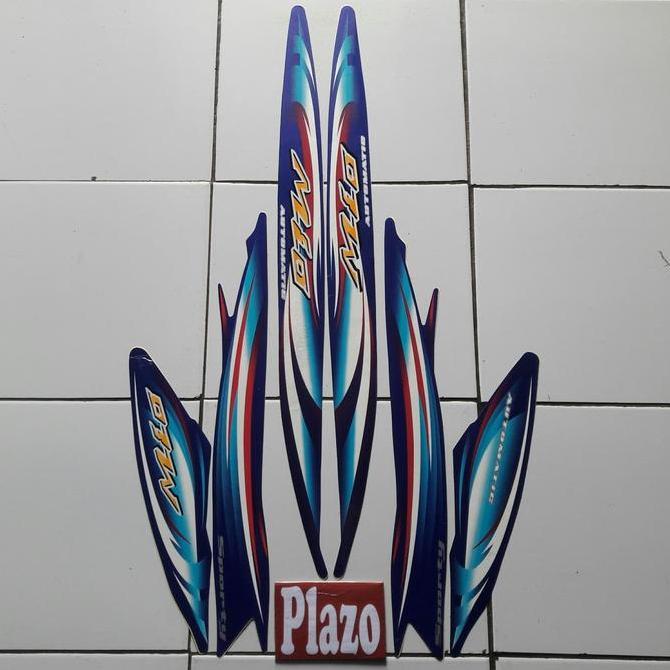 stiker striping body motor mio Sporty 2007 Biru