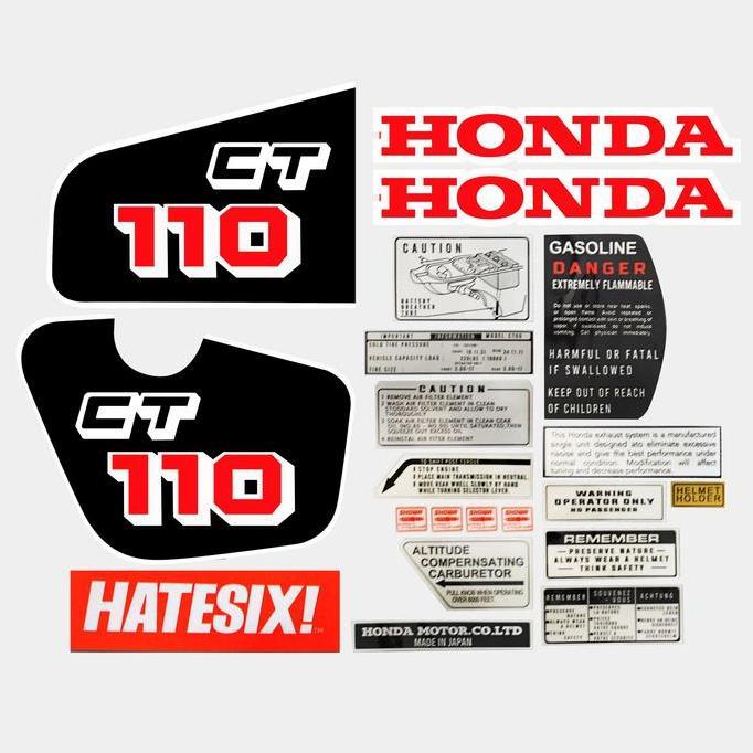 Sticker Decal Tempelan Honda Ct110 Ct90 Ct70 Trail Hatesix