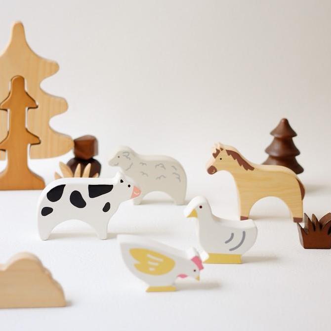 Lettering and Life Wooden Animal Blocks