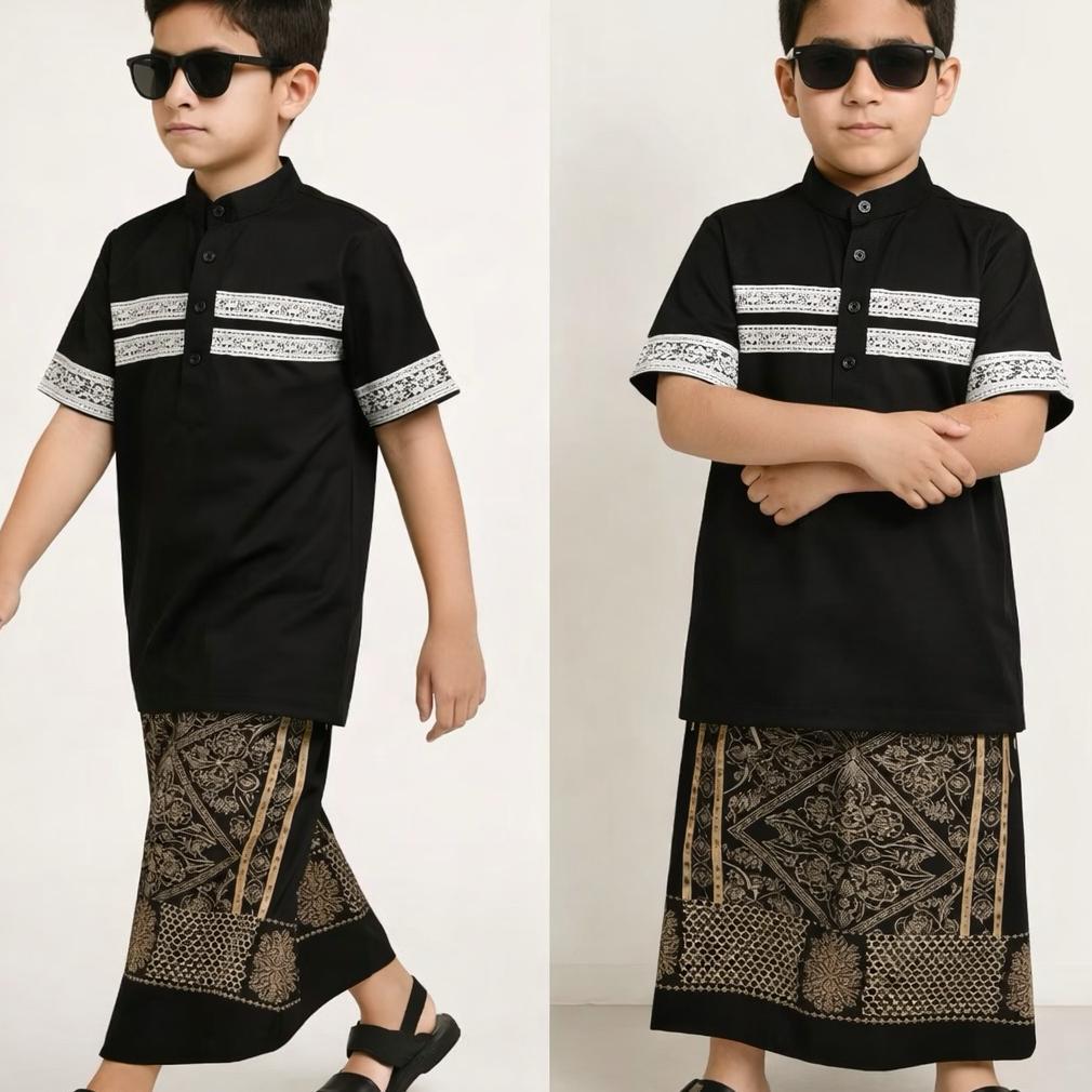 Promo  Free Ongkir Baju  Koko Zehan  3 In 1  Sarung Koko Peci Buat Anak 1-10 Thun Motif Bagus Udah F