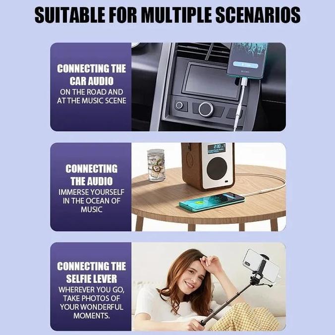 Adaptor Earphone USB Tipe C ke Jack 3,5, Konverter Kabel Audio USB-C 3,5mm