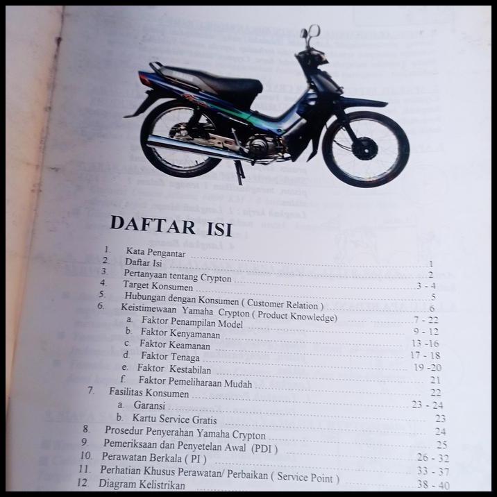 TERLARIS BUKU PERKENALAN MODEL YAMAHA CRYPTON 90894-96145 ORIGINAL 