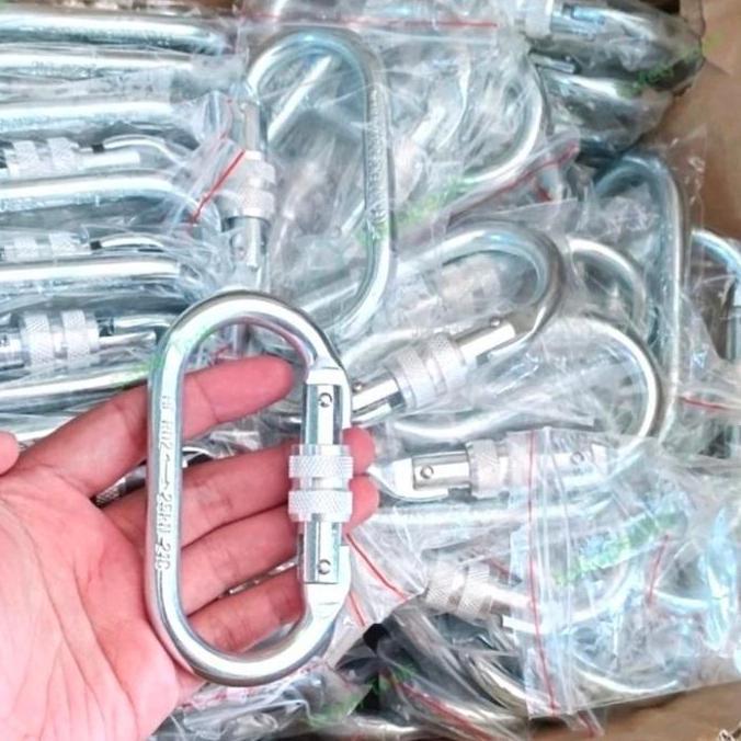 Carabiner Steel Screw 25 KN Climbing Carabiner 25 KN Panjat Tebing