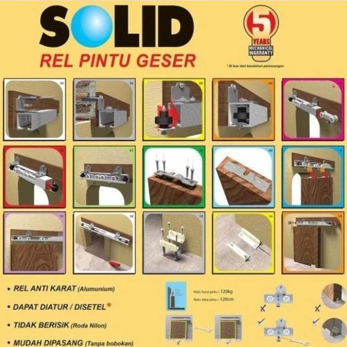Rel Pintu/Sliding/Geser/Barn Rel Pintu Geser/Solid/1-01/2-01