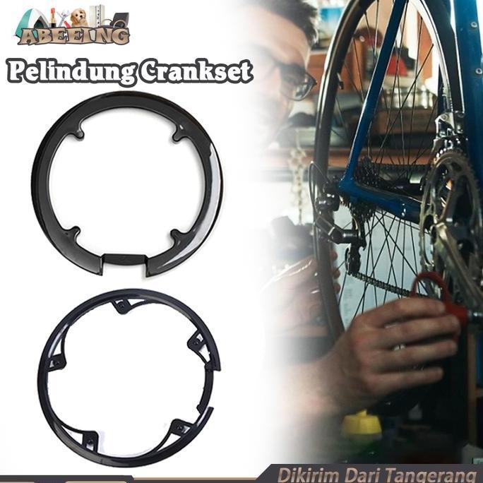 OSCHAR Crankset Sepeda Hitam Pelindung Rantai Sepeda Lipat Crank Protector