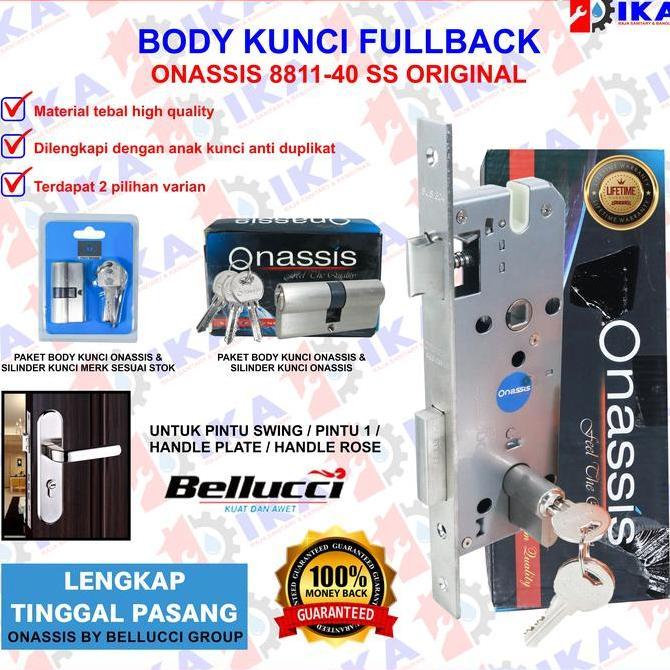 BOVANA ONASSIS Body Fullback Onassis 8811 - 40 SS Body Kunci Pintu + Silinder Body Lock