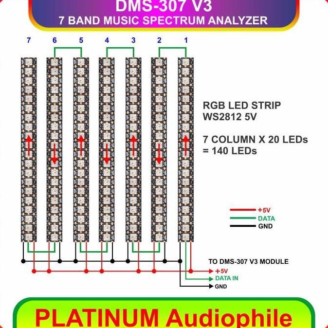 Spectrum Analyzer Modul DMS-307 V3 7 Band Music Analyzer