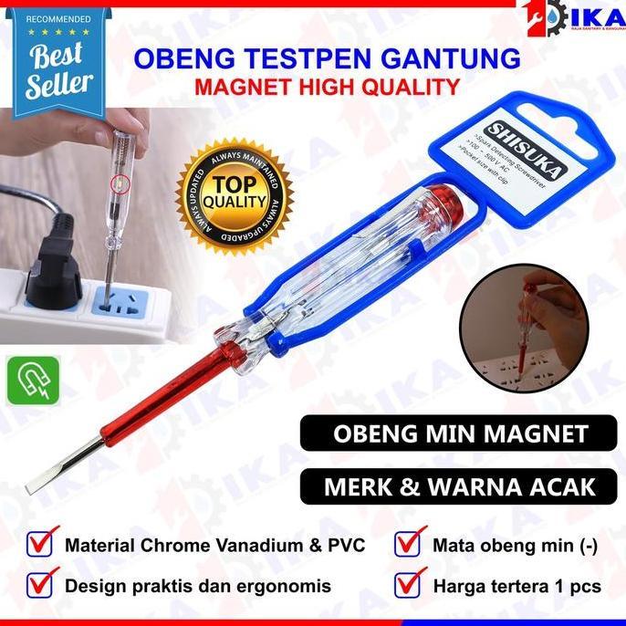 REVOSHOP Tester tegangan Listrik - Obeng Tespen gantung chrome serbaguna kualitas bagus awet murah t