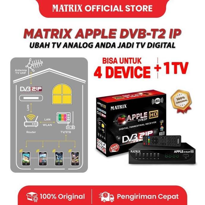 Matrix Set Top Box Apple Merah Dvbt2Ip / Stb Tv Digital