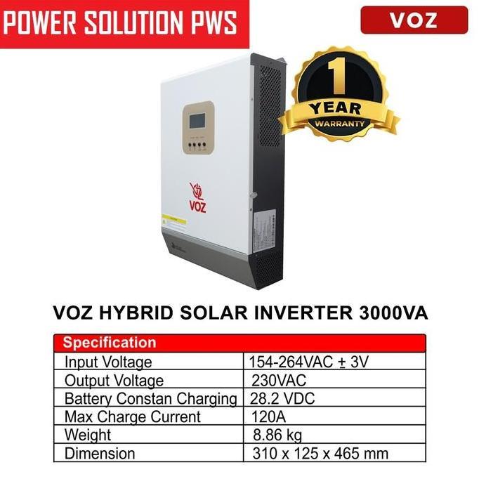 VOZ SOLAR INVERTER HYBRID 3KVA / 3000VA HYBRID SOLAR INVERTER 3 KVA Murah