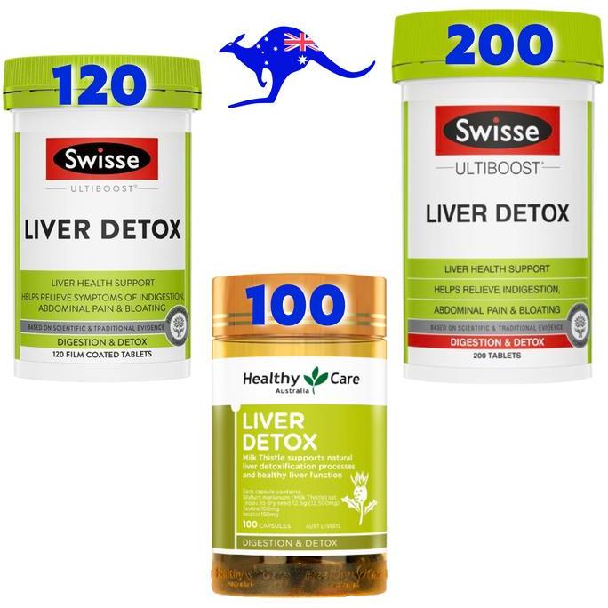 Bitamin- Swisse Liver Detox 200 Tablets 120 Healthy Care 100 Capsules Kapsul Blackmores Milk Thistle