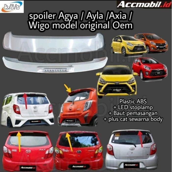 Spoiler Toyota Agya Daihatsu Ayla 2012-2021 Plus Lamp Model Original Oem Original Dan Terpercaya
