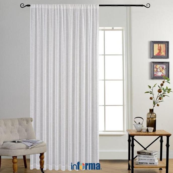 Informa 280X300 cm Tirai Vitrase Textured - Putih Gorden Jendela Tipis Kain Pelapis Penutup Jendela