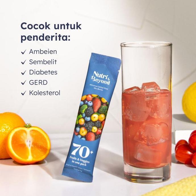 Kenk- Nutri & Beyond Fiber Drink Dengan Buah Dan Sayur Rasa Mixberry 1 Box Isi 4 Sachet