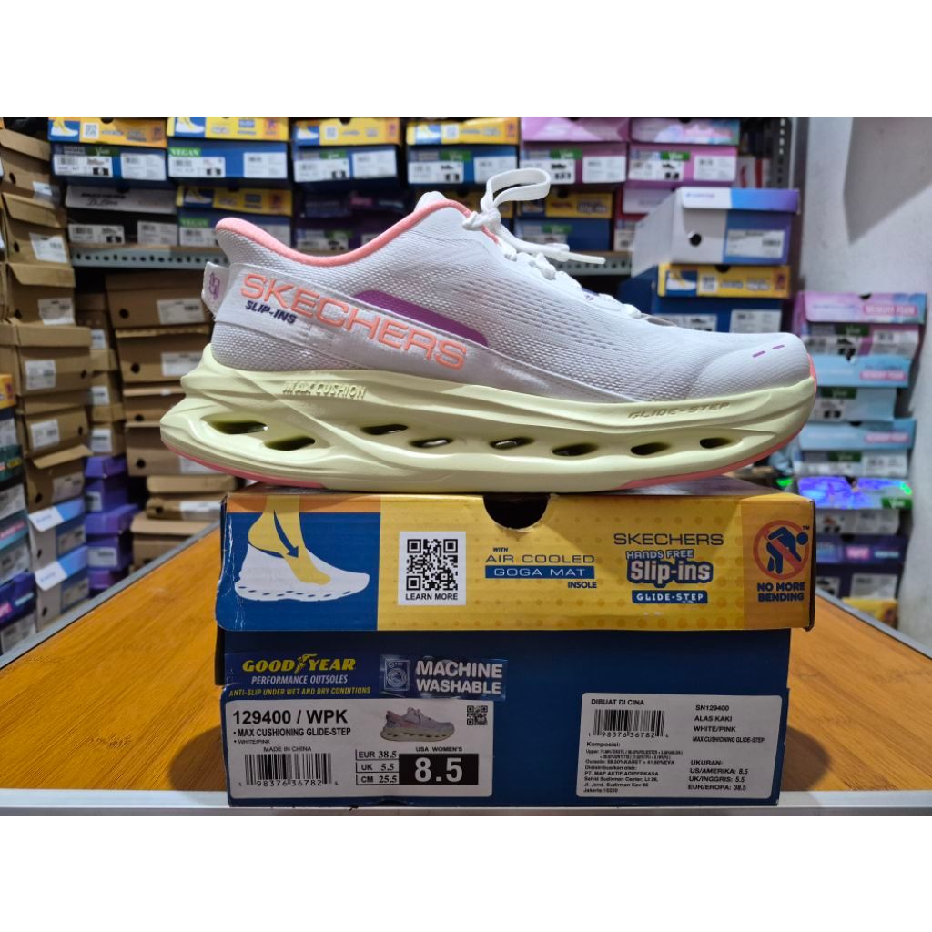 New Special Edition Skechers Go Run Glide Step Max Cushioning Sneakers Slip Ins Shoes Womens 129400/