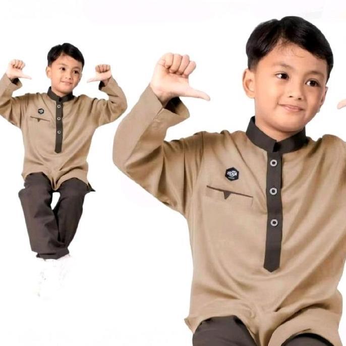 PREMIUM  SETELAN KOKO KURTA ANAK LENGAN PANJANG STYLE MODERN BAHAN KATUN TOYOBO DENGAN SAKU ALISAN B