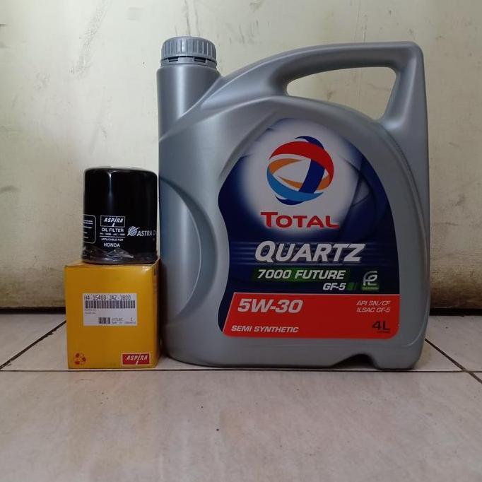 New- Paket Oli Total 5W-30 + Filter Oli Mobilio, Jazz, Crv, Hrv, Honda City