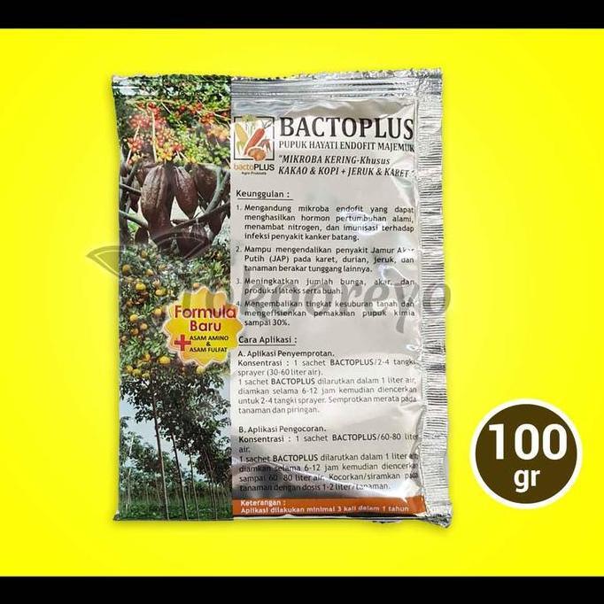 Pupuk Hayati Bactoplus Wp 100 Gram Per Sachet Kemasan Pabrik Terbaru 