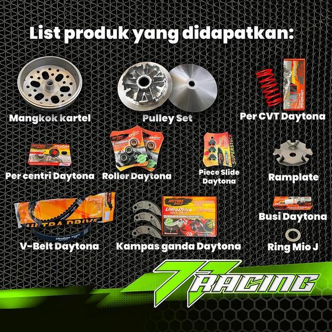 PAKET FULL UPGRADE CVT, MIO SPORTY-FINO KARBU, MIO J-FINO 115-SOUL GT 115, MIO M3-SOUL GT 125, KIRIA