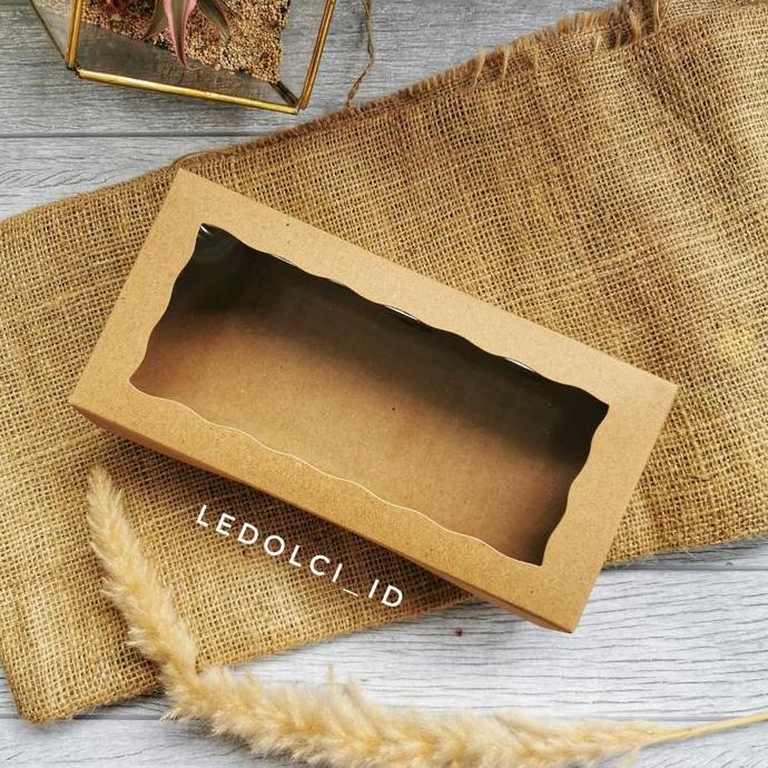 (10 PCS) CB231105 - KRAFT BOX MIKA BROWNIES DUS CAKE KUE TEBAL 23x11x5