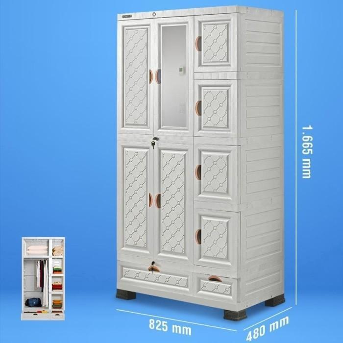 Lemari Pakaian Plastik Napolly Minimalis Putih Midicab-3408 BOGOR