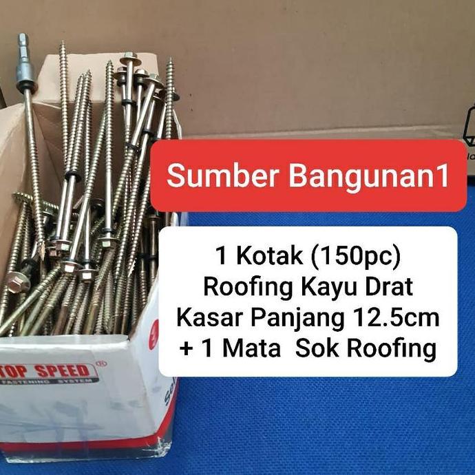 Nutbolt- Roofing Kayu Drat Kasar Panjang 12.5Cm Sekrup Roofing Panjang