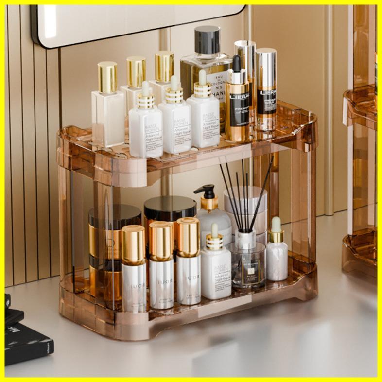 NOREVASHOP RAK ACRYLIC KOSMETIK RAK MAKEUP RAK ORGANIZER KOSMETIK / RAK KOSMETIK ACRYLIC 3 TINGKAT S